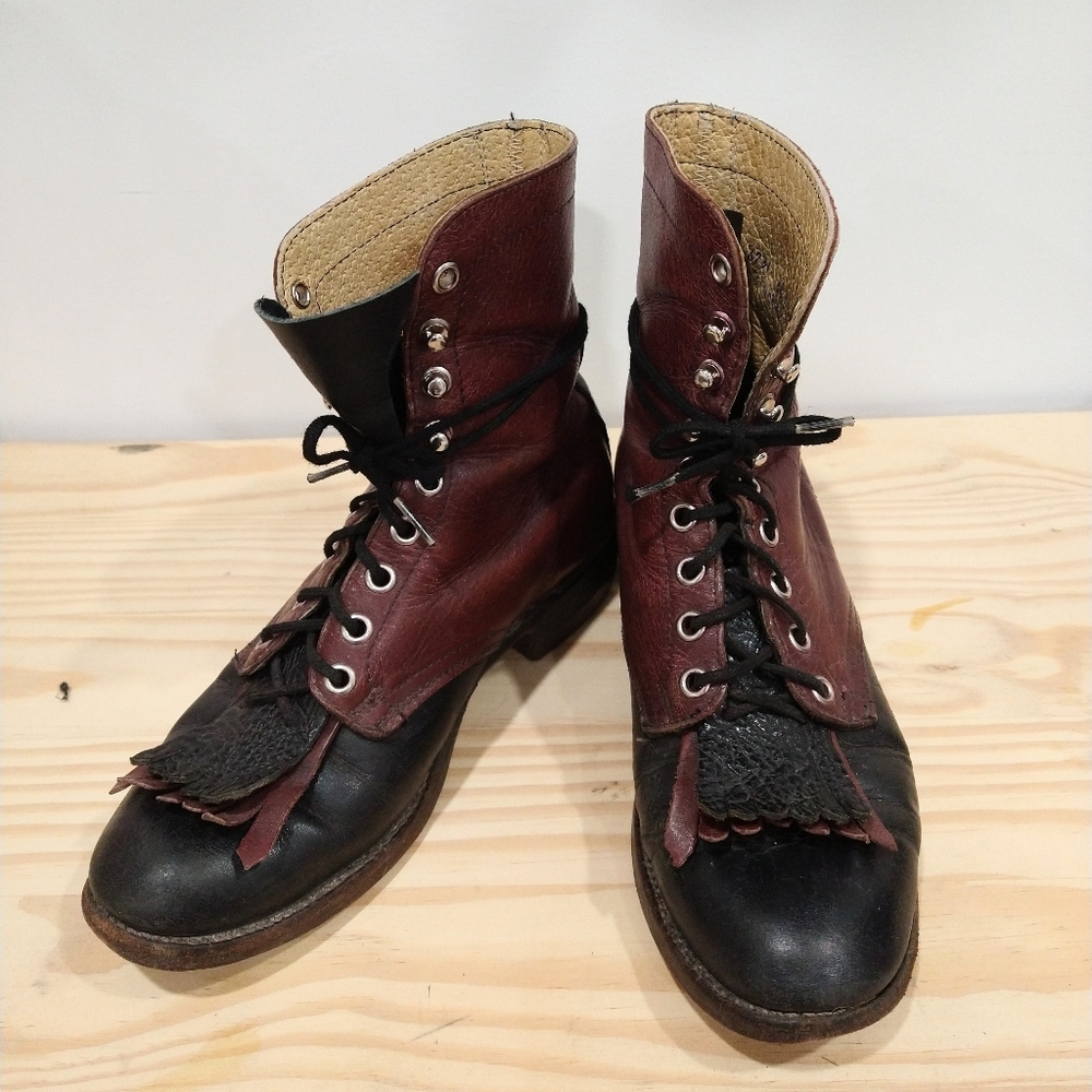 Vintage Biltrite Women's Leather Boots with Fringe